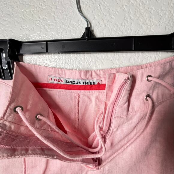 Vintage Y2K 2000's XS Midi Flare Baby Pink Lace up waist Coastal Grandmother - Picture 3 of 4